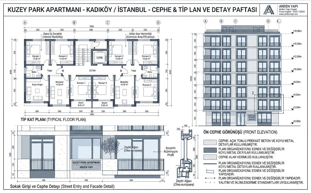 Kuzey Park Apartmanı Mimari Çizim