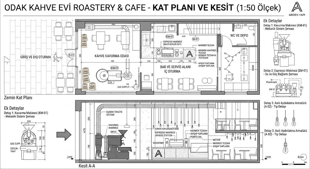 Odak Kahve Evi Mimari Çizim